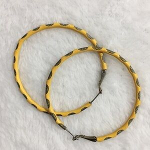 Yellow Gold Two Tone Large Hoop Earrings